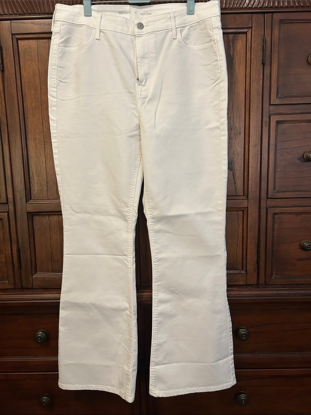 Old Navy White High Rise Flare Jeans